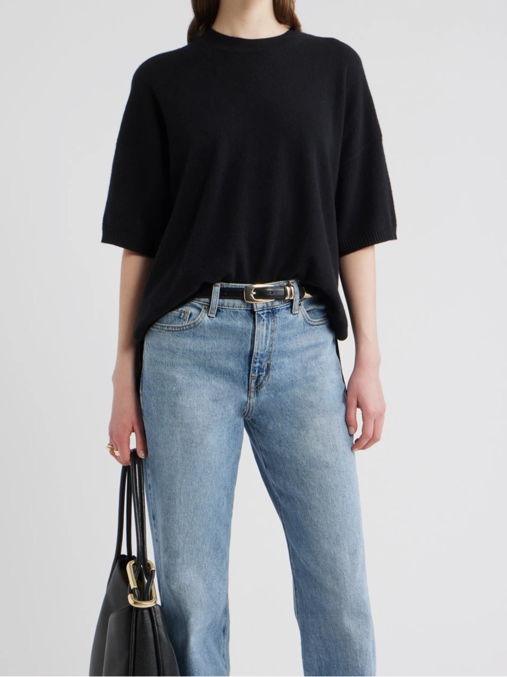 Nordstrom Relaxed Short Sleeve Cashmere Sweater